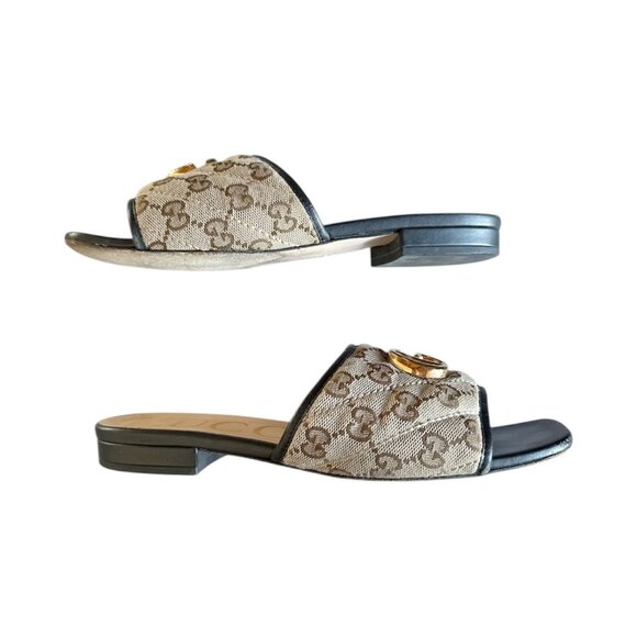 GUCCI Jolie GG Supreme Monogram Matelasse EU 37 US 7 Sandal Mules Slides Marmont - Picture 2 of 6